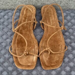 NEW Loeffler Randall Women's Eleanor
Flat cacao suede Sandals Size 8 B